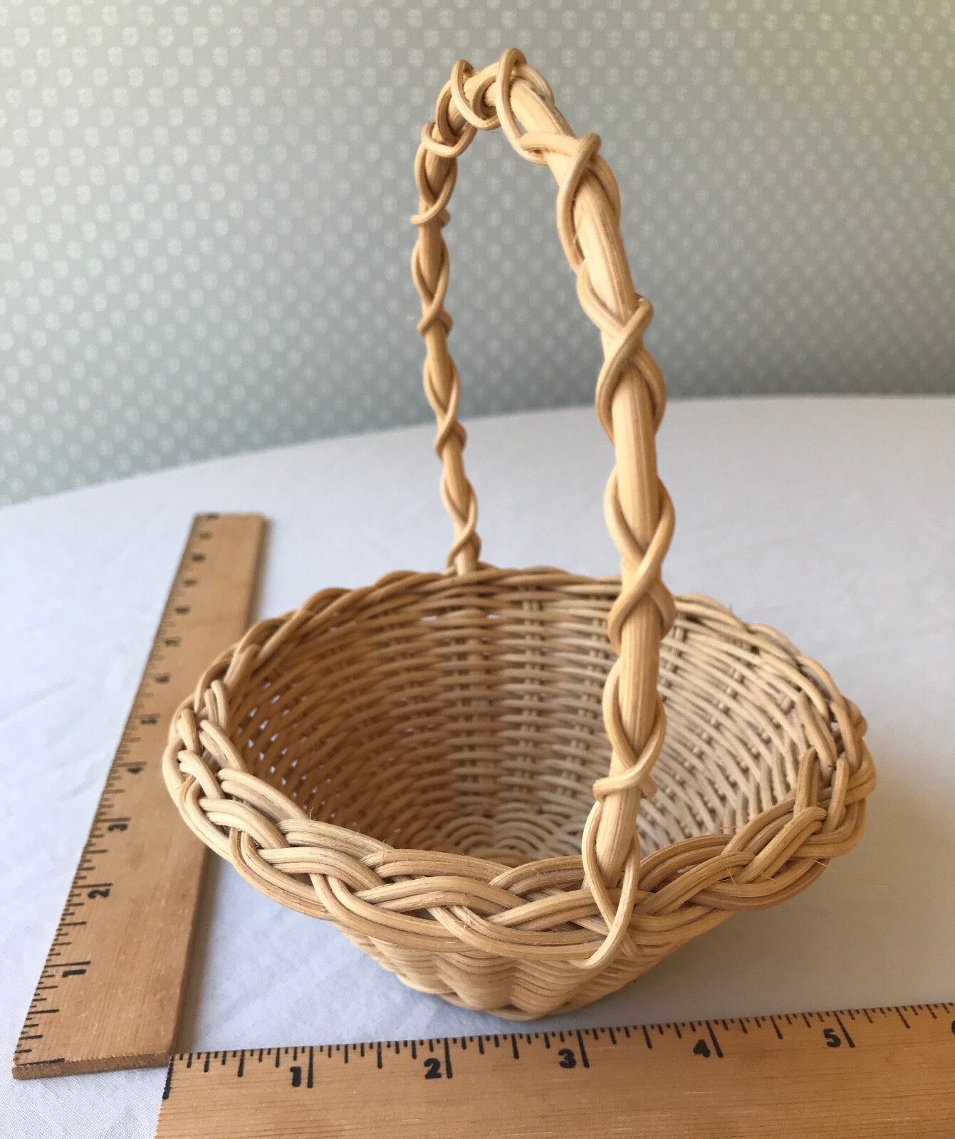 Small Round Gold Woven Basket Collectible Easter - NEW | eBay