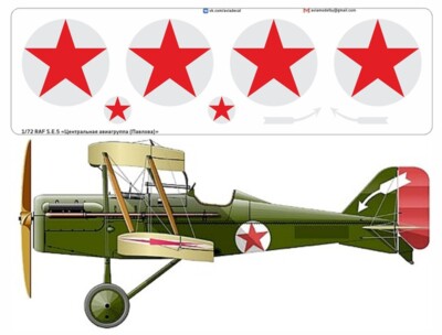 1/72 Aviadecal RAF S.E.5 Central Air Group (Центральная авиагруппа)