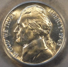 1943-D Jefferson Nickel 5c PCGS MS 66FS Silver War Issue