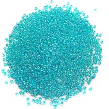 Preciosa Seed Beads 9/0 2.6mm Teal Rainbow Lined Czech Rocailles 30g 1oz P926