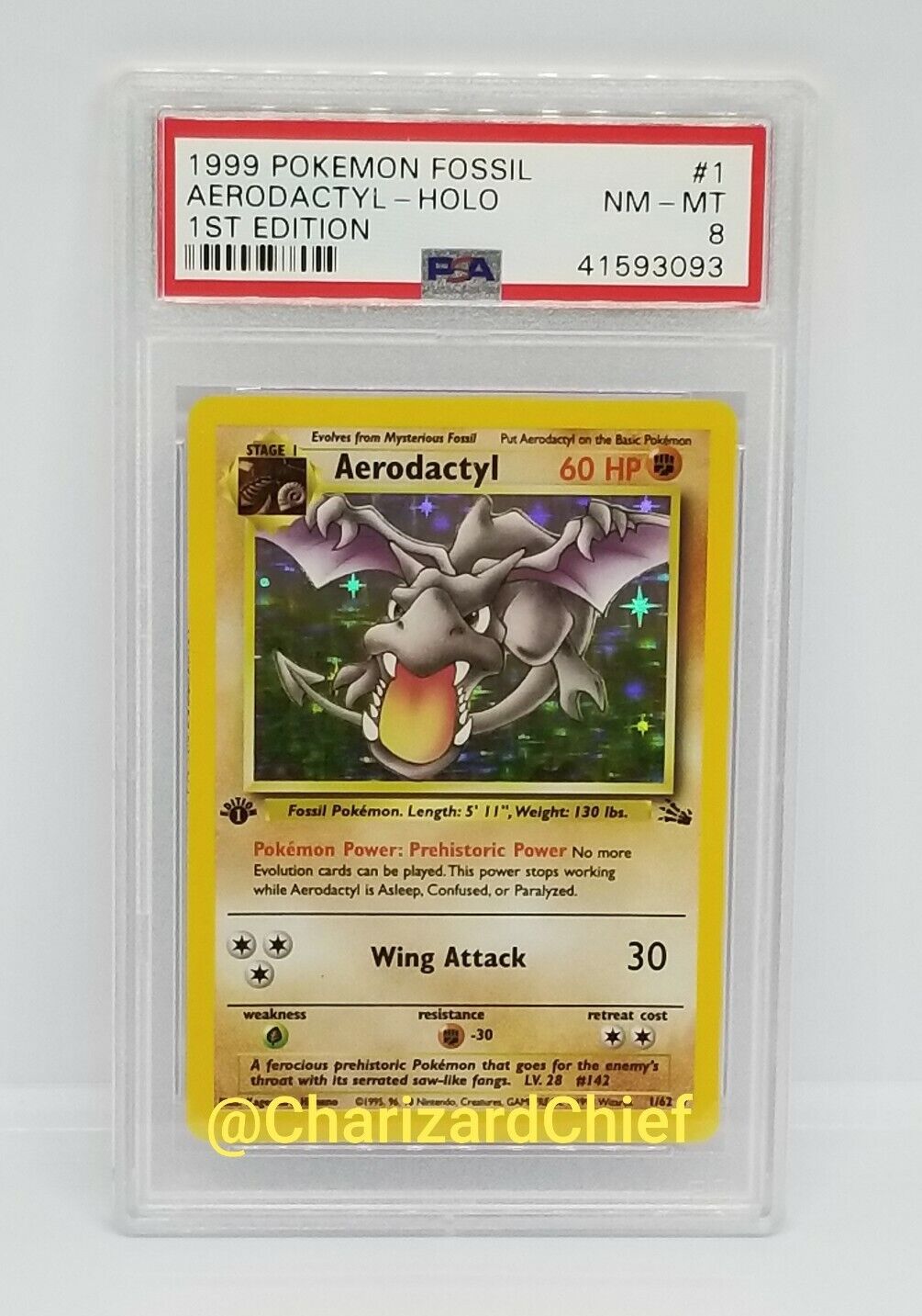 Aerodactyl Fossil 1st Edition Prerelease PSA 9 HOLO 1/62 - Pokemon