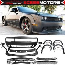Fits 08-14 Dodge Challenger Front Bumper Cover + SRT Lip + Demon Fender Flare PP
