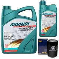MotoröL Set Addinol 5W-40 Super Light 6 Liter + ÖLfilter FüR Citroen XM Xantia