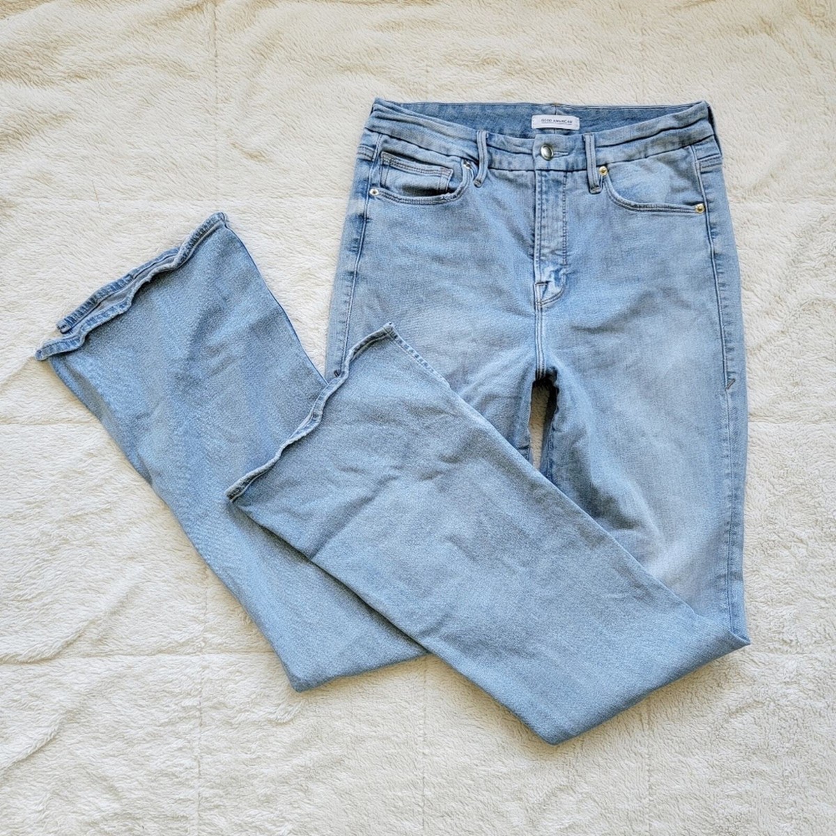 Good American Good Flare Ultra High Rise Flare Leg Jeans UK