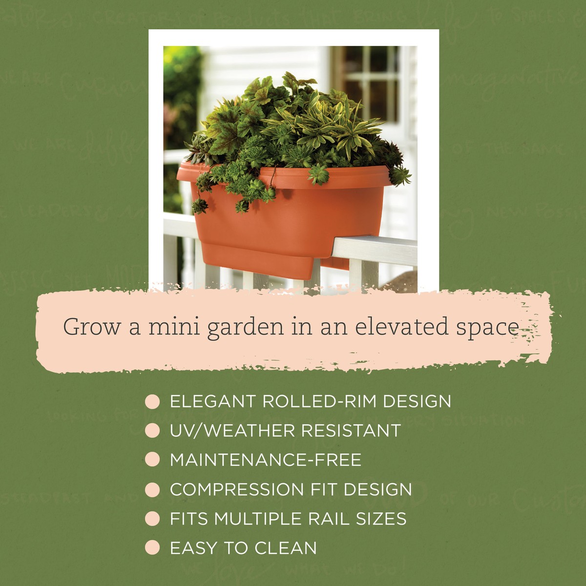 36 Inch Railing Planter Planters For Railings Bloem Classic Oval Deck Rail Planter - 24 Inch ...