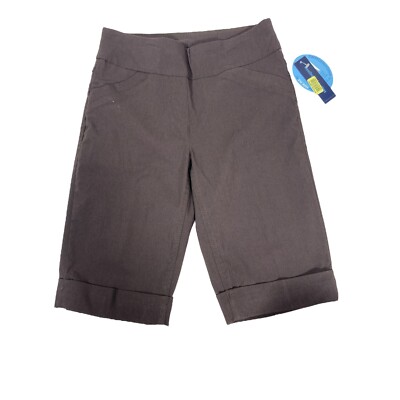 Westbound Petite 4P The Park Ave Fit Tummy Control Espresso Brown Slim Fix Short