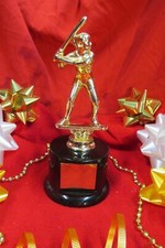 Metal-BASEBALL SOFTBALL Figure Trophy Award female, girls,#2 Black Base FastShip