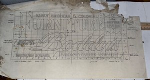 Vintage 1960 Billboard Sign Ad Sample Boddy’s Colonial Furniture Mart Methuen MA