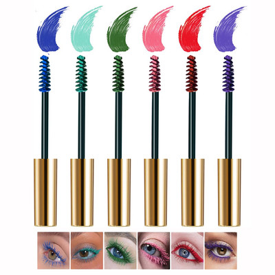 Fiber Lash Mascara, 6 Farben Bunte Wasserfeste Langanhaltende Charmante Mascara,