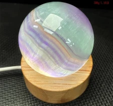1LB Natural Rainbow Layered Fluorite Crystal Ball Boho Raw Stone Home & Office