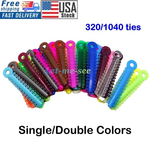 Dental Orthodontic Elastic Ligature Ties Rubber Bands Bracket Brace 320/1040 tie - Afbeelding 1 van 32
