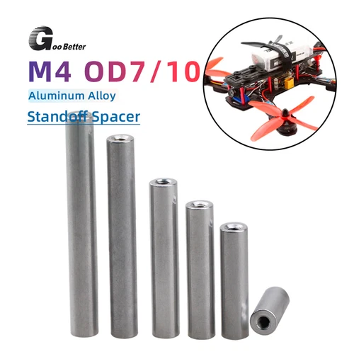 M4 OD7/10mm Aluminum Column Round Threaded Sleeve Stud Standoff Nuts Connector