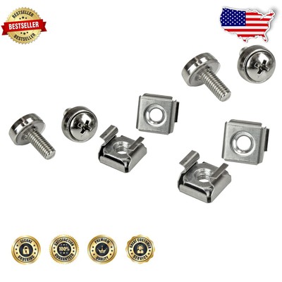 50 M5 Cage Nuts & Screws - Secure Your Server Rack with Nickel-Plated Durability