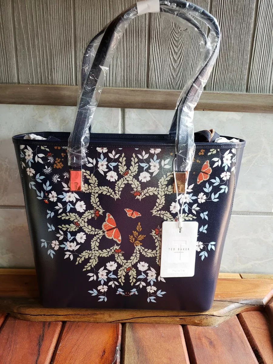 Ted Baker Blue Floral Printed Shopper Tote Bag