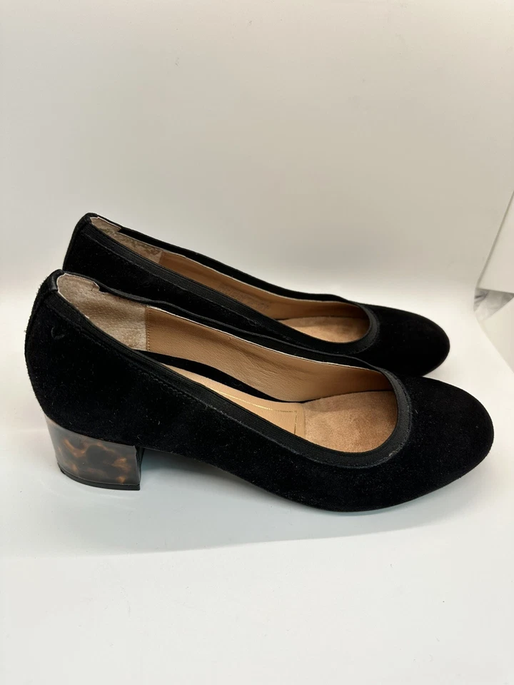 Vionic Womens Sz 8 Natalie Pump Black Suede Tortoise Shell Heel Dress Shoes EUC! - Image 2 of 4