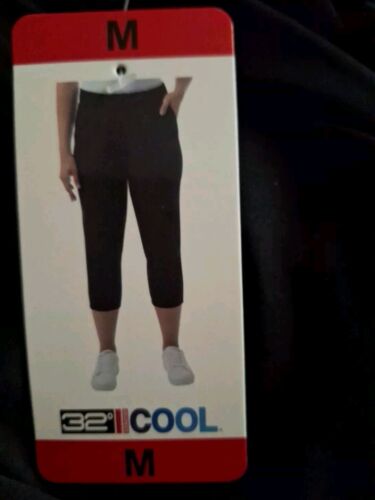32 Degrees Cool Ladies Pull-on Black Active Capri Comfort Stretch Women's Size M