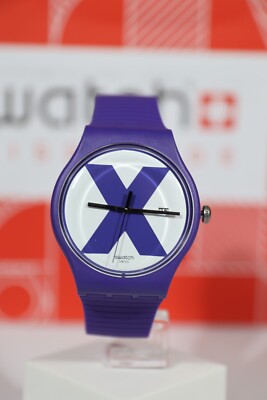 New Limited  Swiss Made Swatch New Gent 41MM XX-RATED PURPLE SUOV401 WHite Viole