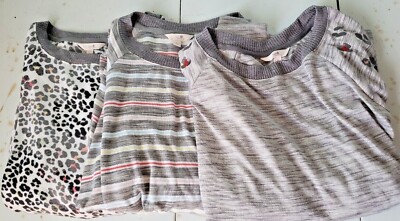 Secret Treasures PJ Top Size L - 3X  Gray Multi Color Stripes or Animal Print