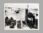 WW2 Era Photo U.S. Military Supplies And Equipment Loaded Amphibious Craft