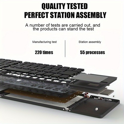 Folding Keyboard Mini Wireless Bluetooth Keyboard For Windows Android IOS iPad - Picture 7 of 19