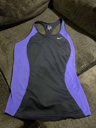 NIKE DRI FIT M DARK NAVY BLUE AND PURPLE RACERBACK TANK TOP