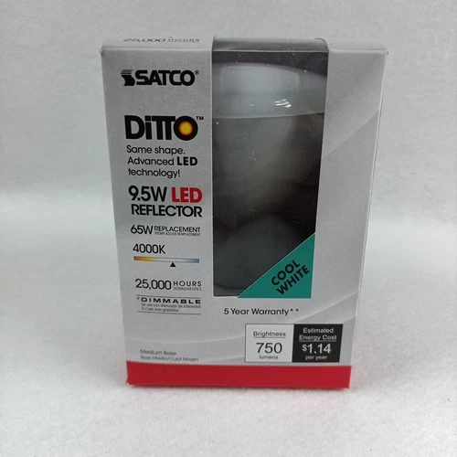 Case of 6 Satco S9622 LED Reflector Bulbs 9.5W 4000K 65W Eq - Picture 5 of 16