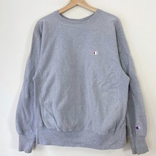 Vintage 80's Champion Reverse Weave Grey Sweatshirt - Large