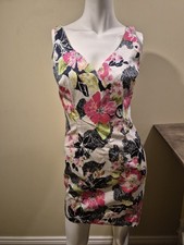 Guess Marciano Floral Pencil Dress V Neck Sleeveless Size 6 EUC
