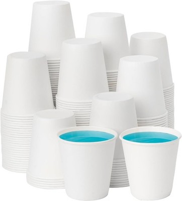 RACETOP 3 oz 300 Pack Paper Coffee Cups for Bathroom, Disposable 3 oz, White 