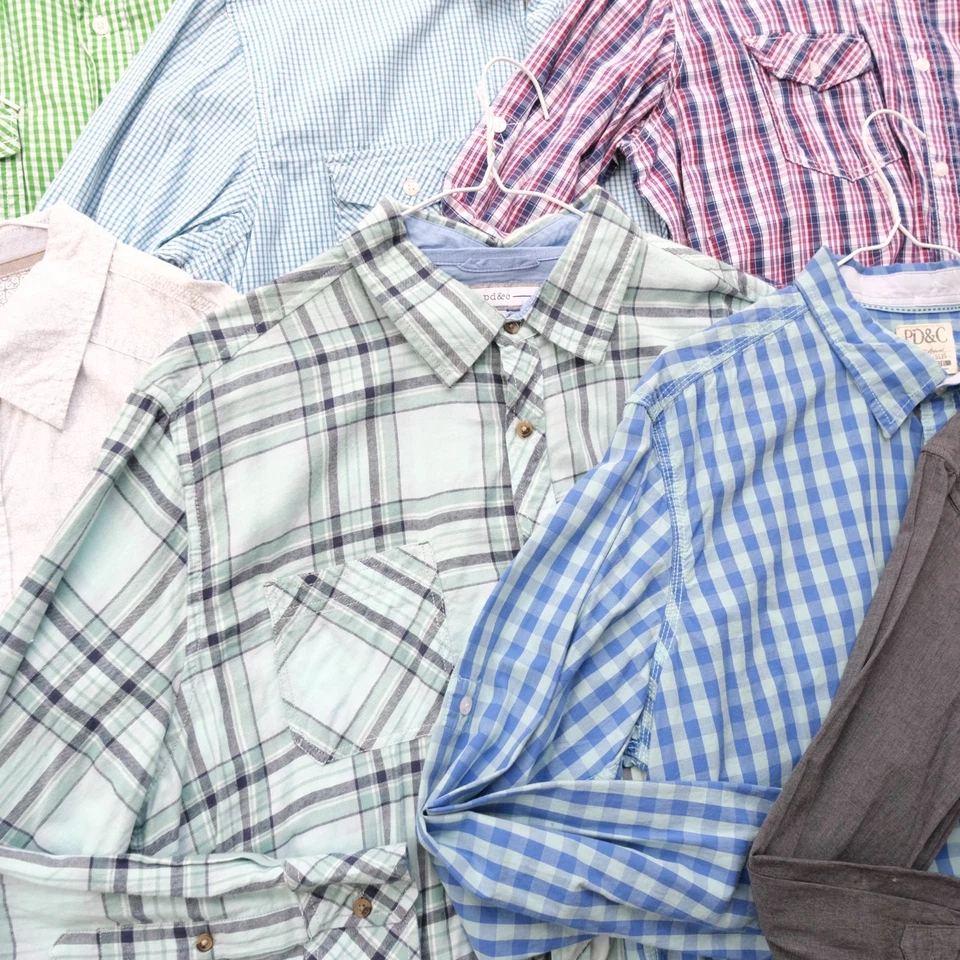 PD&C Paper Denim & CLoth LOT OF 9 Men's Long Sleeve Button Shirts Size XL - Image 3 of 4