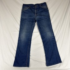 Vtg 70s/80s Lee Jeans Denim Stretch 38x34 Talon Zip Straight USA 201-0 41