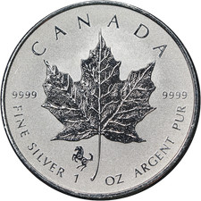 2014 Canada 1 Ounce Silver $5 Maple Leaf Reverse Proof Horse Privy .9999 Stock