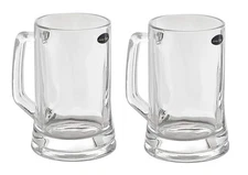 Amlong Crystal Lead-Free Beer Mug - 12 oz (Right For 1 Bottle), Set of 2