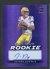 2024 Leaf Electrum Rookie Purple Jayden Daniels RC Rookie AUTO 12/15