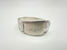 Antique Sterling Silver 1800s MNH Scroll Cuff Bracelet