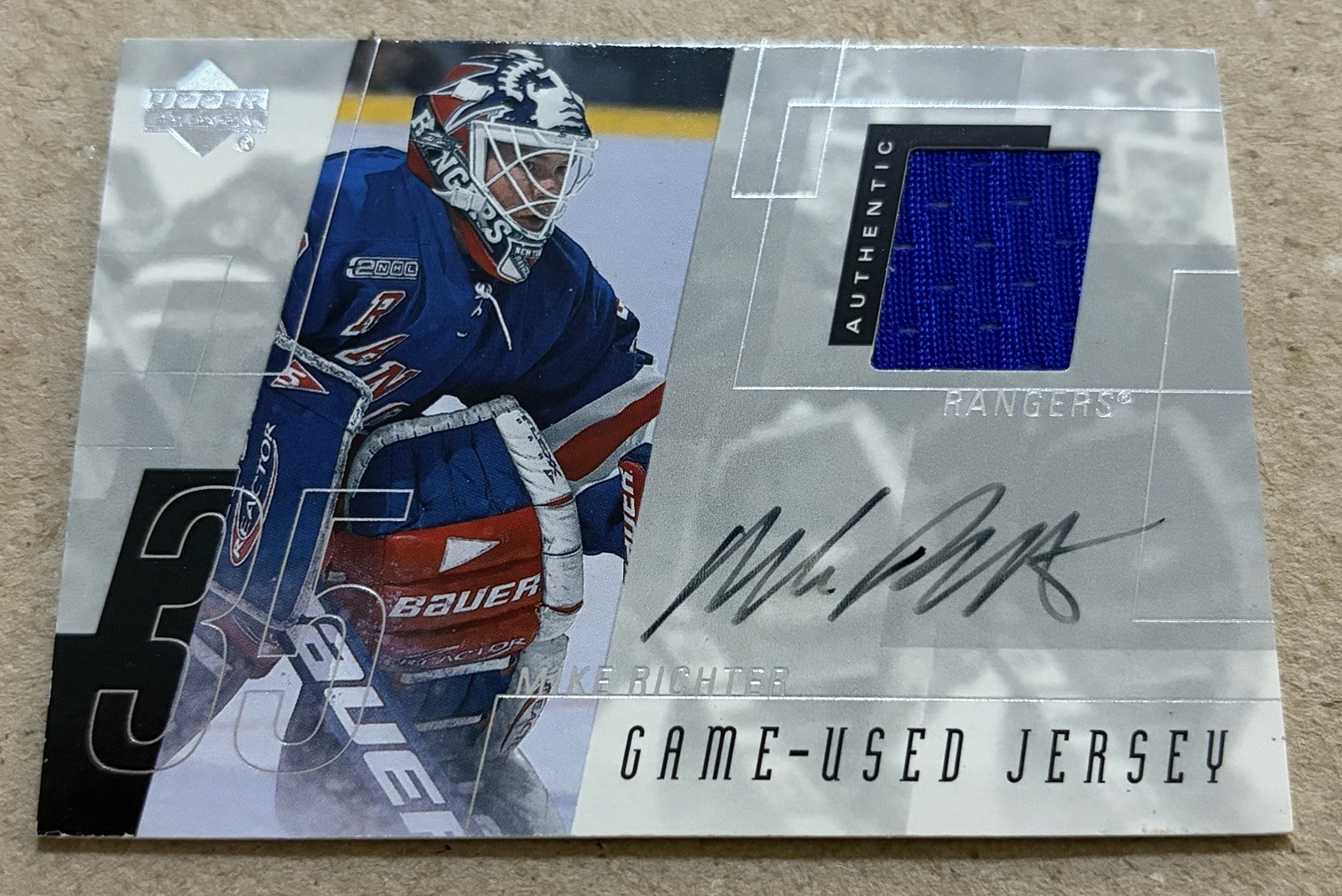 Mike Richter #H-MR 2000-01 Upper Deck Hockey Game Jerseys Autographed (Series Two)