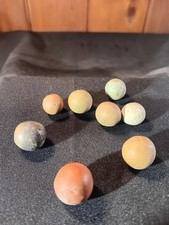 Eight Antique Pre Civil War Clay Marbles 1/2" to 5/8" A957