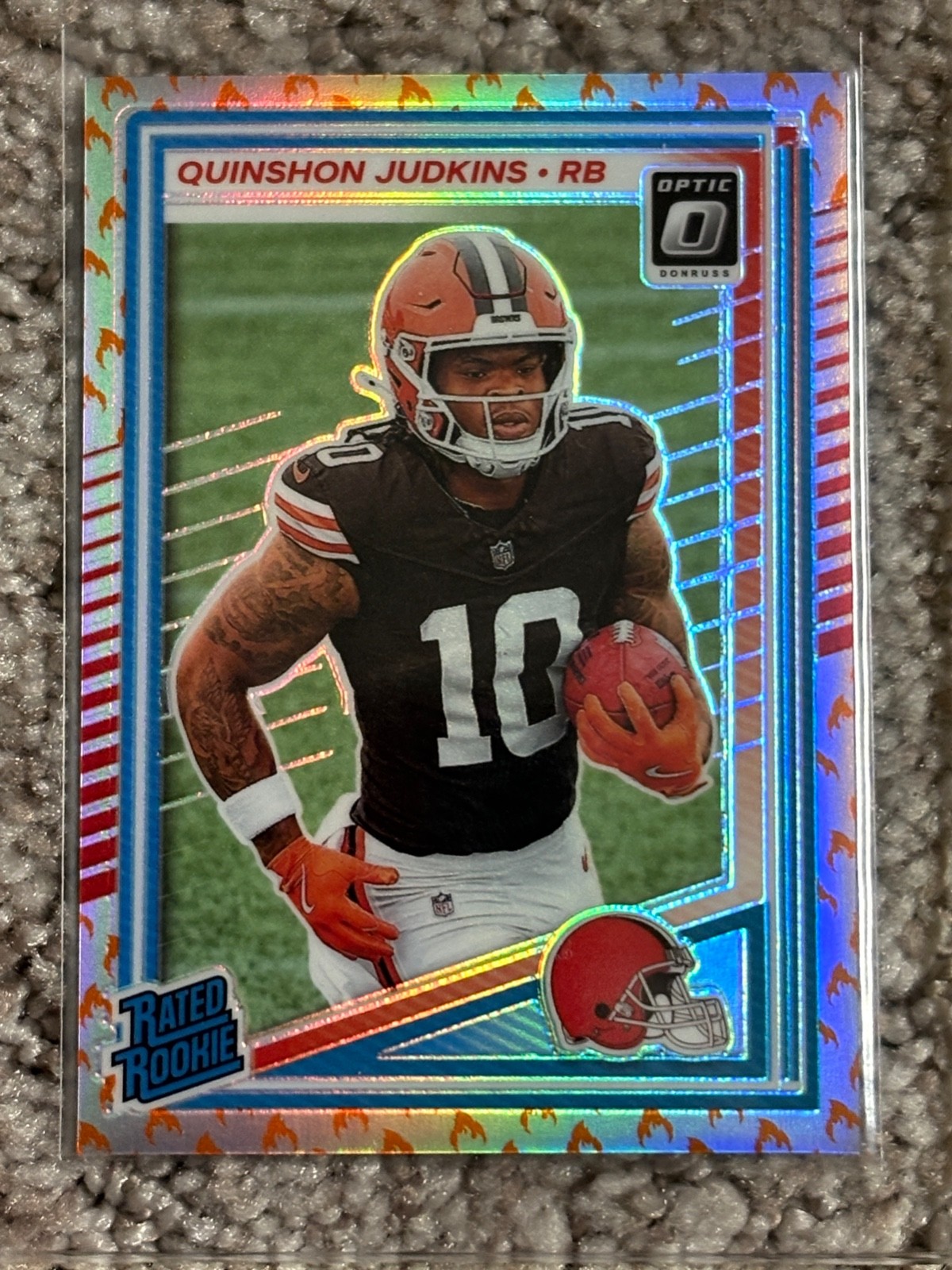 2025 Panini Optic Rated Rookie Quinshon Judkins #252 Fire Emoji SSP Case Hit OSU