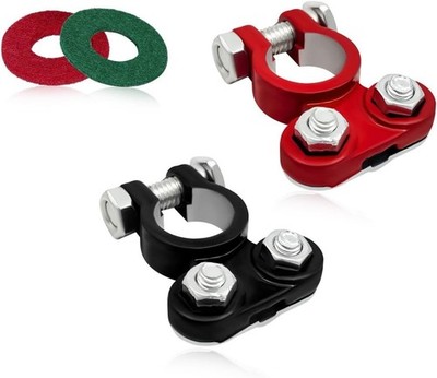 Corrosion-Resistant Aluminum Battery Terminals with Adjustable Ends - 2 PCS Set
