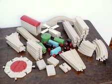 50 Pcs Lot Of Wooden Toy Train Tracks  Features Brio Style