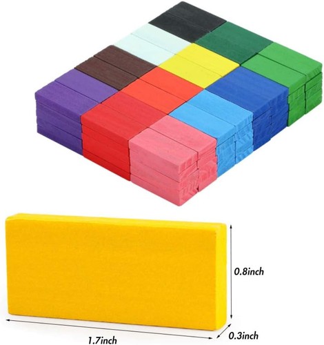 Super Domino Blocks, 360PCS Bulk Domino Start Kit 12 Colorful Wooden Domino B... - Picture 2 of 8
