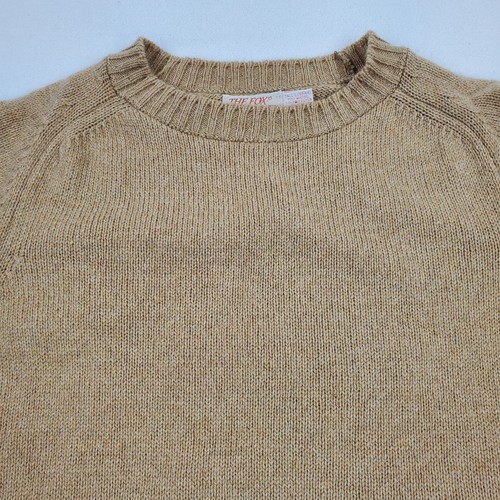 Suéter De Colección Años 50 60 Colección The Fox Para Hombres Mezcla Lana L Beige Tostado Hecho en EE. UU. - Imagen 2 de 11