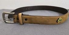 John Deere Youth Size 26 Belt With 3 Inlaid Tractors In Crazyhorse Tan Color