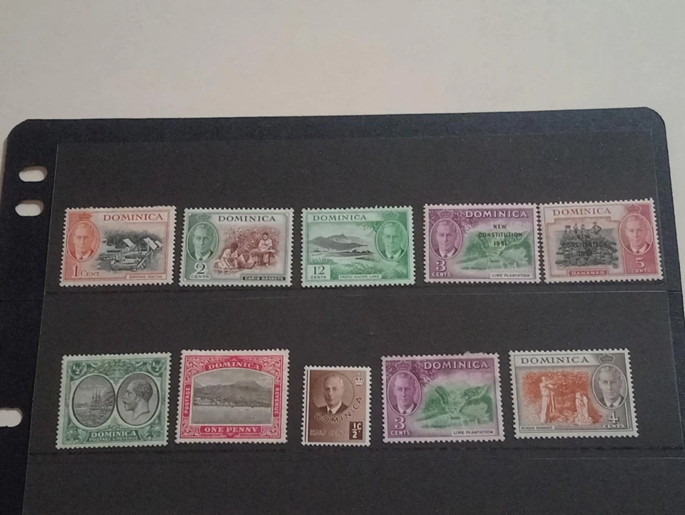 Rare Dominican Commonwealth King George V KGV Stamps-Block, Singles, Overprints  - Image 3 of 4