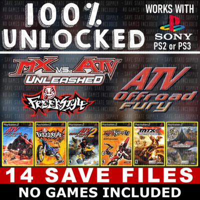 MX vs ATV Offroad Fury 1,2,3,4 Freestyle MTX Unleashed PS2 PS3 Memory Card USB