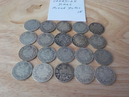 20    Canadian 80% Silver   Dimes      1E