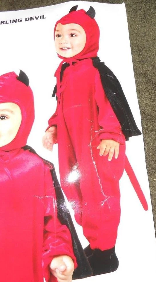 Bebé Niño Charadas Darling Devil Disfraz Talla Recién Nacido 0-6 Meses Nuevo en Paquete Foto 3 de 4