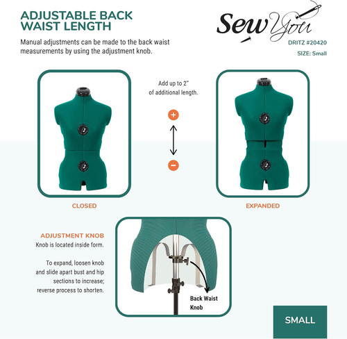 Sew You Adjustable Dress Form, Small - Picture 7 of 9