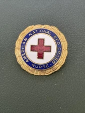 VINTAGE AMERICAN NATIONAL RED CROSS NURSE No234775 ENAMEL PIN BADGE