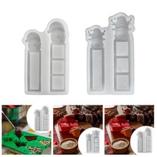 Père Noël Moule Bougie Silicone Noël Résine Moule Cire Modelage Créatif